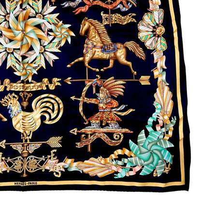 Hermes Carre 90 les Girouettes Weathervane Silk Scarf — view 2