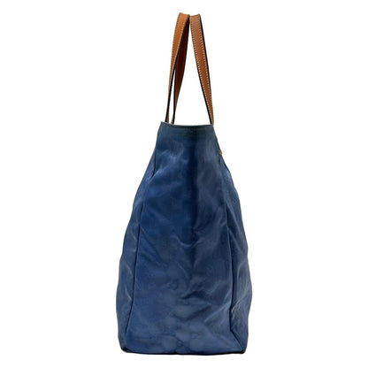 Gucci Tote GG Pattern Blue Brown Leather — view 2