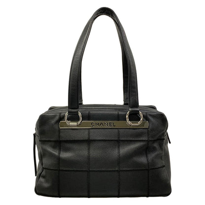 Chanel Shoulder Bag Black Silver