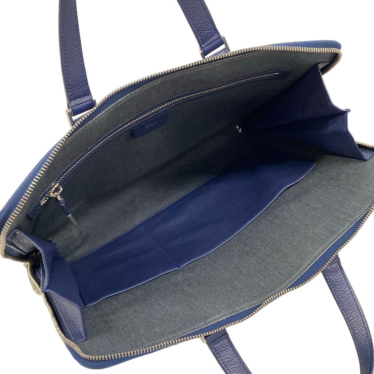 Dior Homme Blue Leather Handbag — view 7