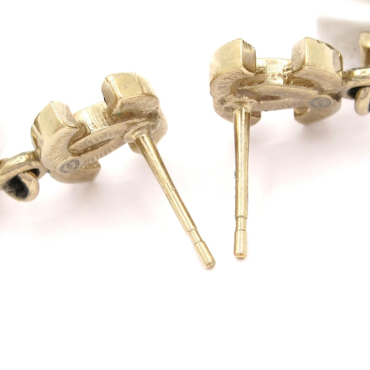 Chanel Earrings White Gold Star CC Logo — view 4