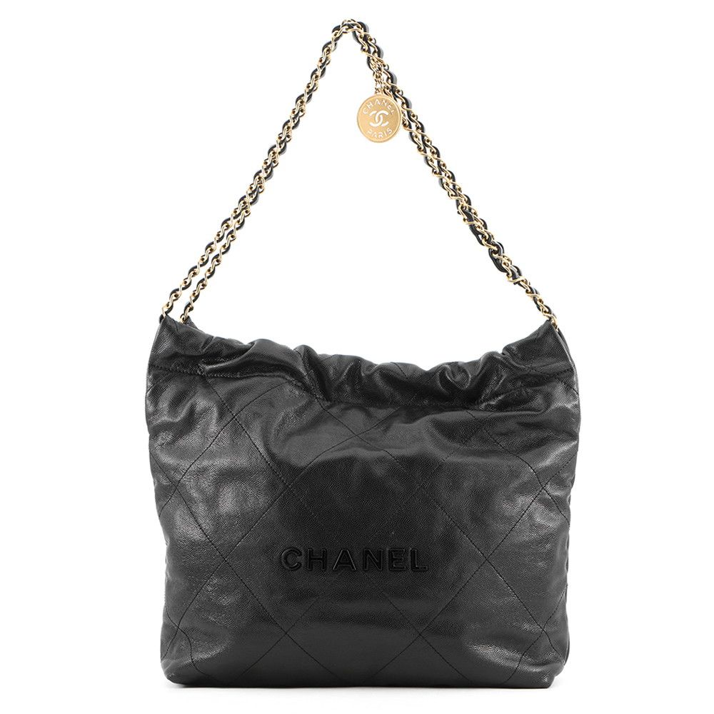 Chanel Handbag 22 Quilted Small Caviar Leather Black