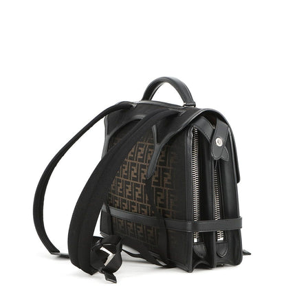 Fendi Handbag Peekaboo Zucca Business Canvas Leather 2-Way Backpack Black — view 2