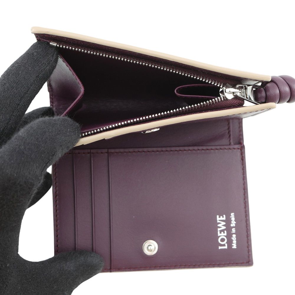 Loewe Bifold Wallet Knot Compact Shiny Napaca Leather Bicolor — view 6