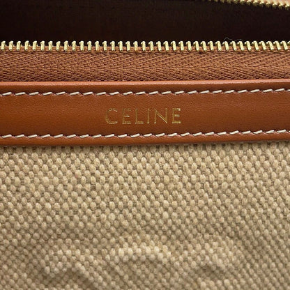 Celine Pouch Triomphe Cosmetic Canvas Leather Case — view 8