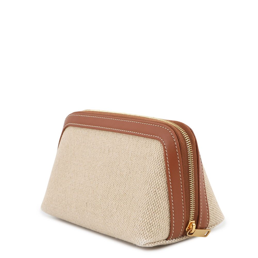 Celine Pouch Triomphe Cosmetic Canvas Leather Case — view 2