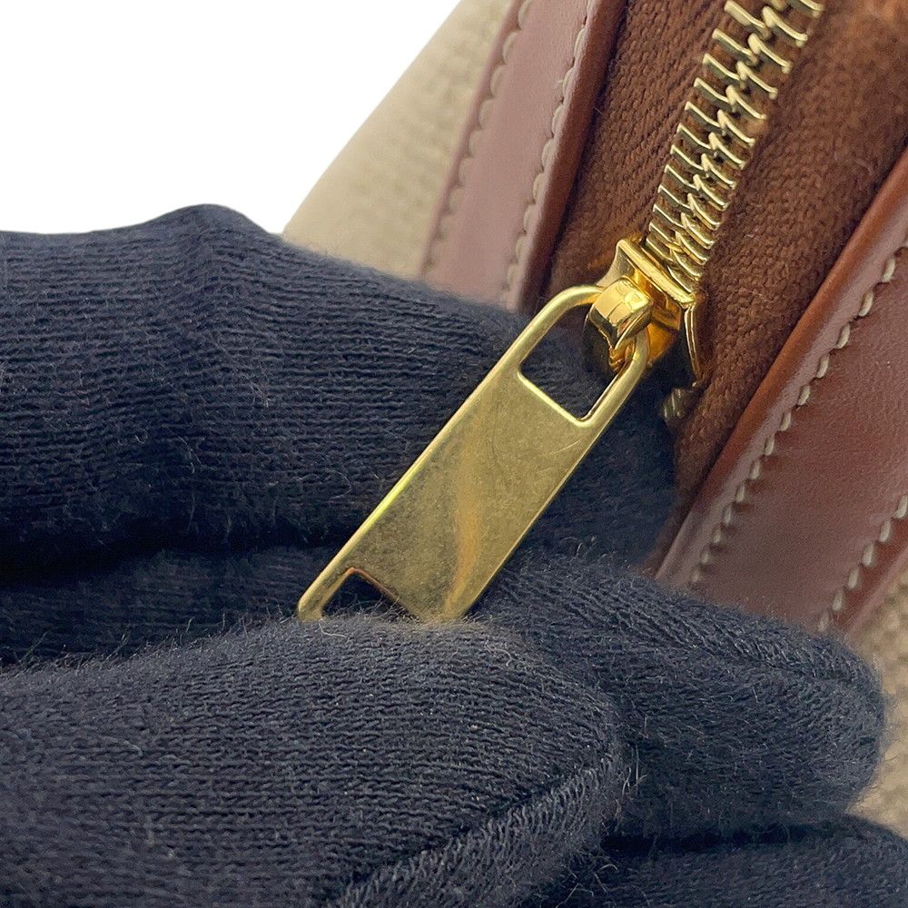 Celine Pouch Triomphe Cosmetic Canvas Leather Case — view 6