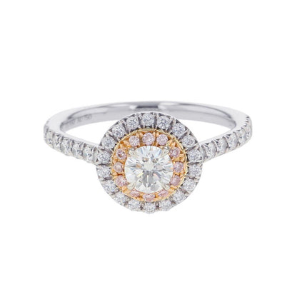 Tiffany & Co Ring Solesto Engagement Pink Diamond Medium Stone 18k Yellow Gold