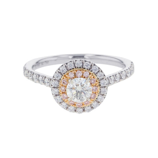 Tiffany & Co Ring Solesto Engagement Pink Diamond Medium Stone 18k Yellow Gold
