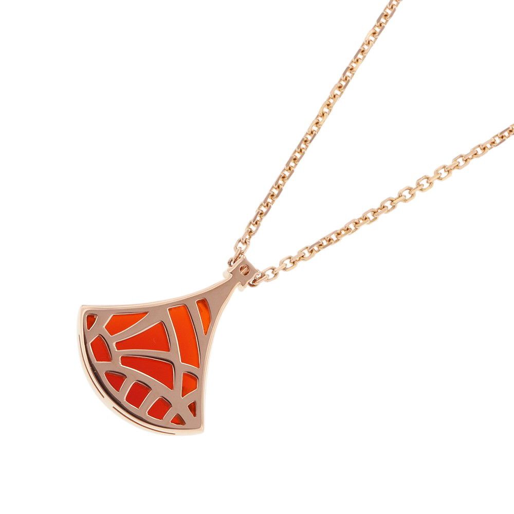 Bvlgari Necklace Diva Dream Carnelian Diamond 18k Pink Gold Pendant — view 3