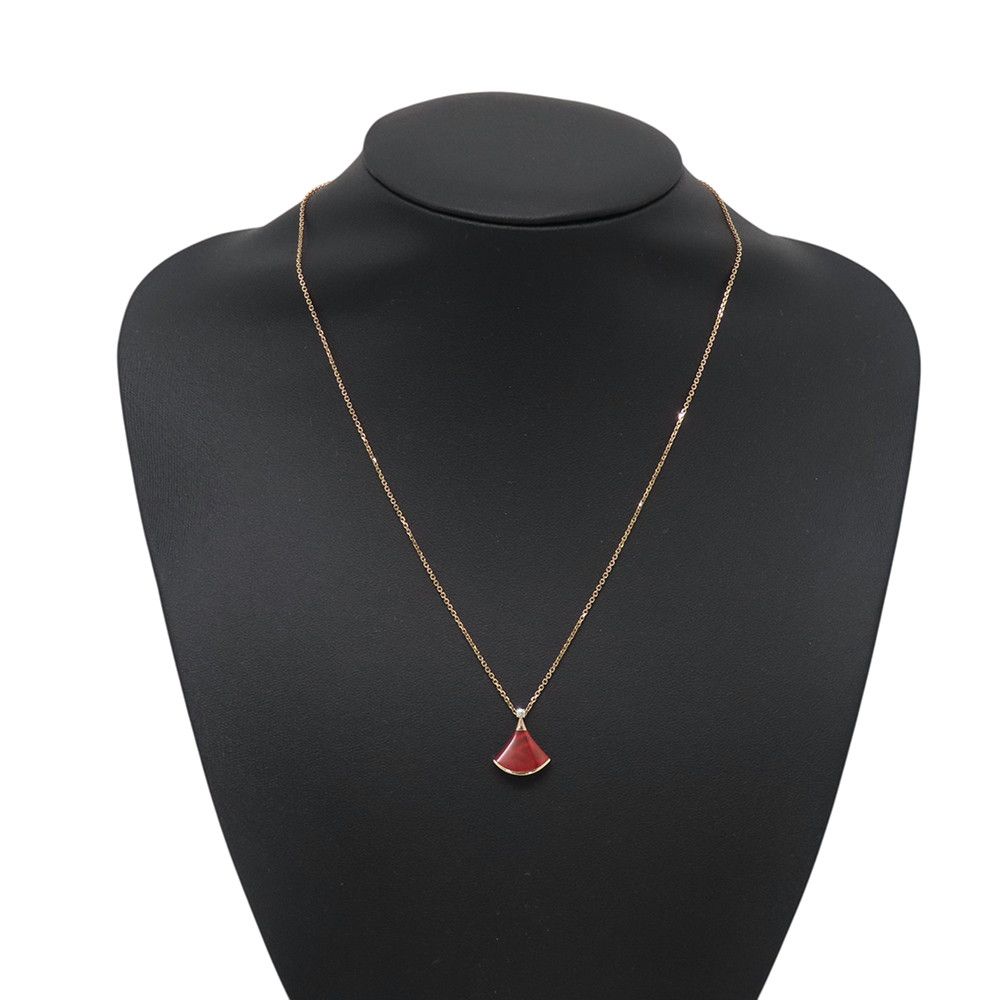 Bvlgari Necklace Diva Dream Carnelian Diamond 18k Pink Gold Pendant — view 4