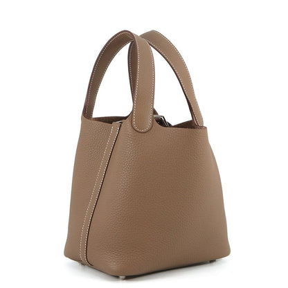 Hermes Handbag Picotin Lock PM Etoupe Silver Taurillon Clemence Tote — view 2