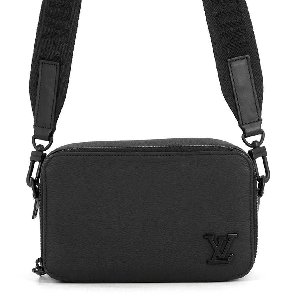 Louis Vuitton Shoulder Bag Gray Necklace Leather LV Aerogram Alpha Wearable