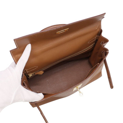 Hermes Handbag Kelly 32 Retourne Gold Courchevel 2-Way Bag — view 6