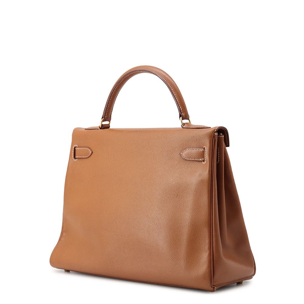Hermes Handbag Kelly 32 Retourne Gold Courchevel 2-Way Bag — view 2