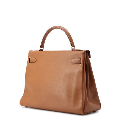 Hermes Handbag Kelly 32 Retourne Gold Courchevel 2-Way Bag — view 2