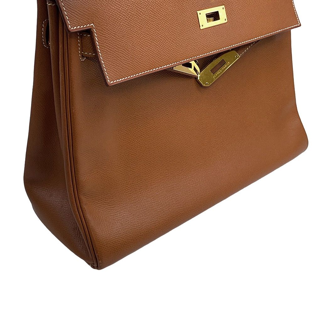 Hermes Handbag Kelly 32 Retourne Gold Courchevel 2-Way Bag — view 7