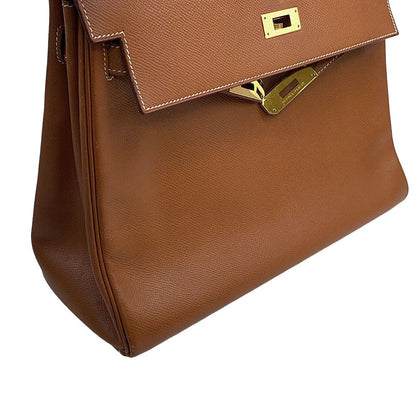 Hermes Handbag Kelly 32 Retourne Gold Courchevel 2-Way Bag — view 7