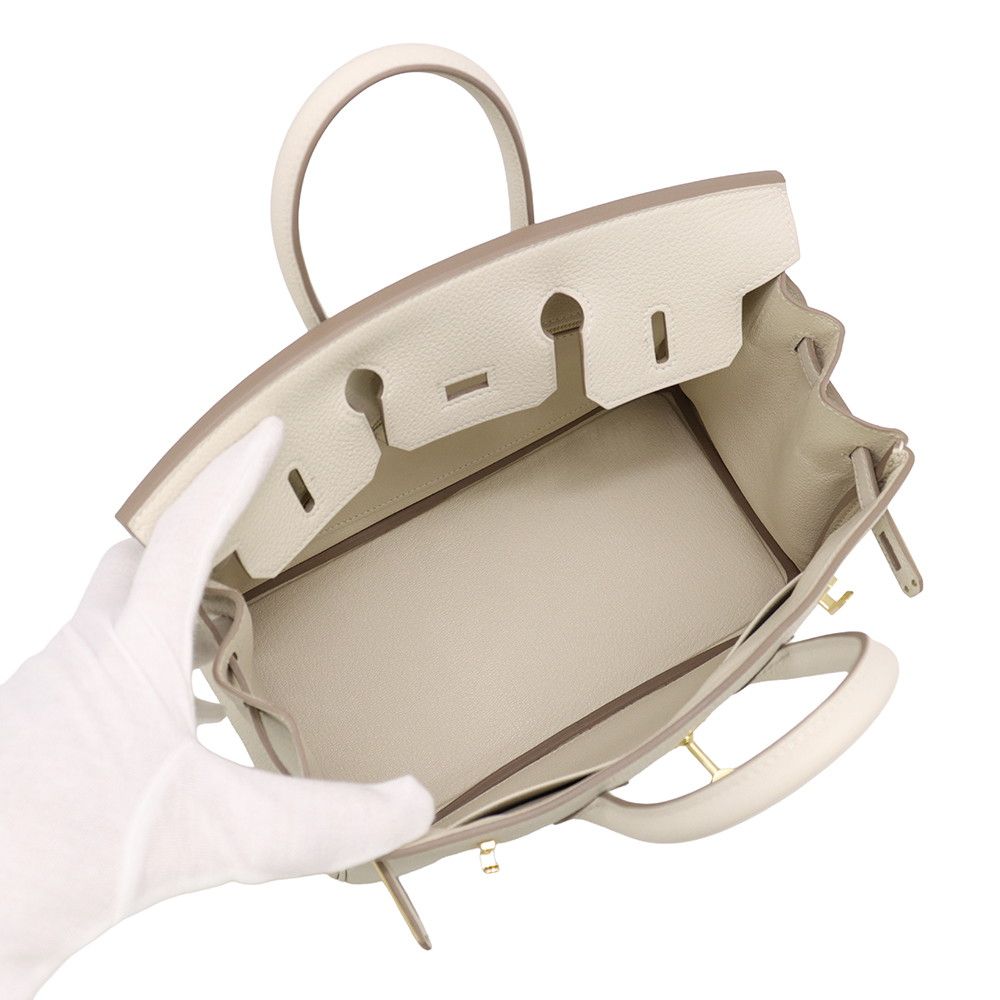 Hermes Birkin 25 Cles Gold Togo Handbag — view 5
