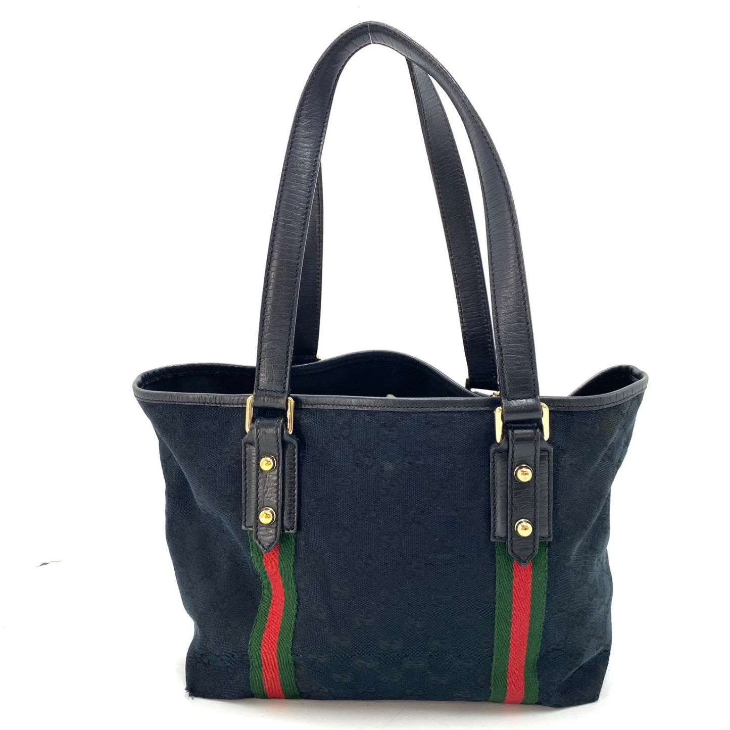 Gucci Tote Shoulder Bag GG Canvas Sherry Black — view 2