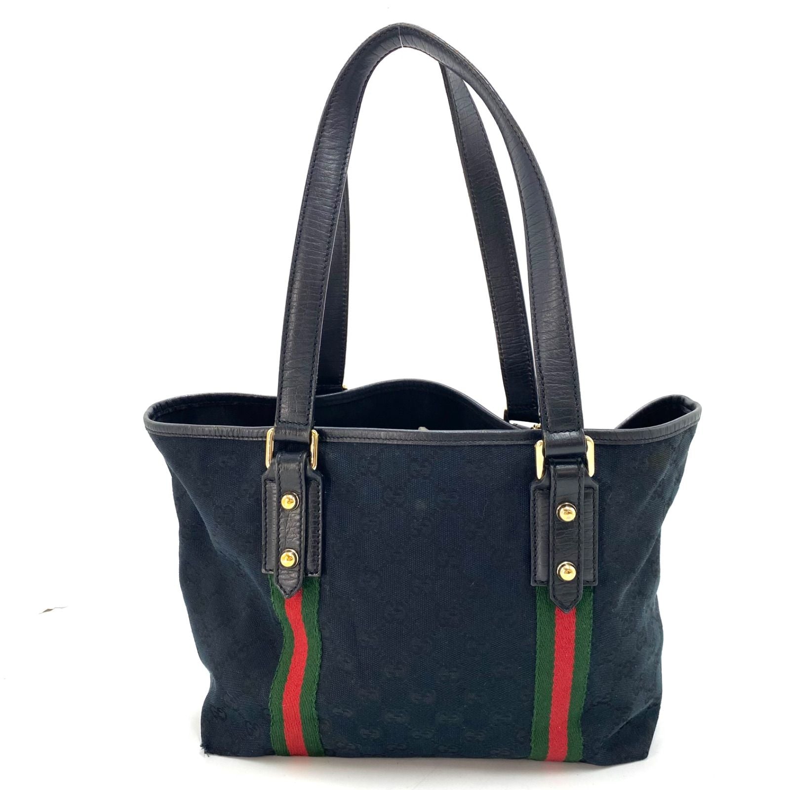 Gucci Tote Shoulder Bag GG Canvas Sherry Black — view 2