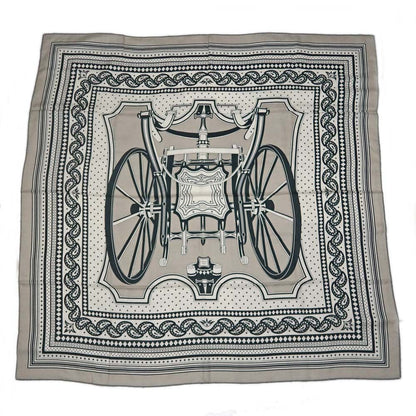 Hermes Carre 140 Carriage Wheel 05 Green Beige Geant Large Shawl Scarf