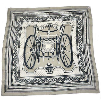 Hermes Carre 140 Carriage Wheel 05 Green Beige Geant Large Shawl Scarf — view 2