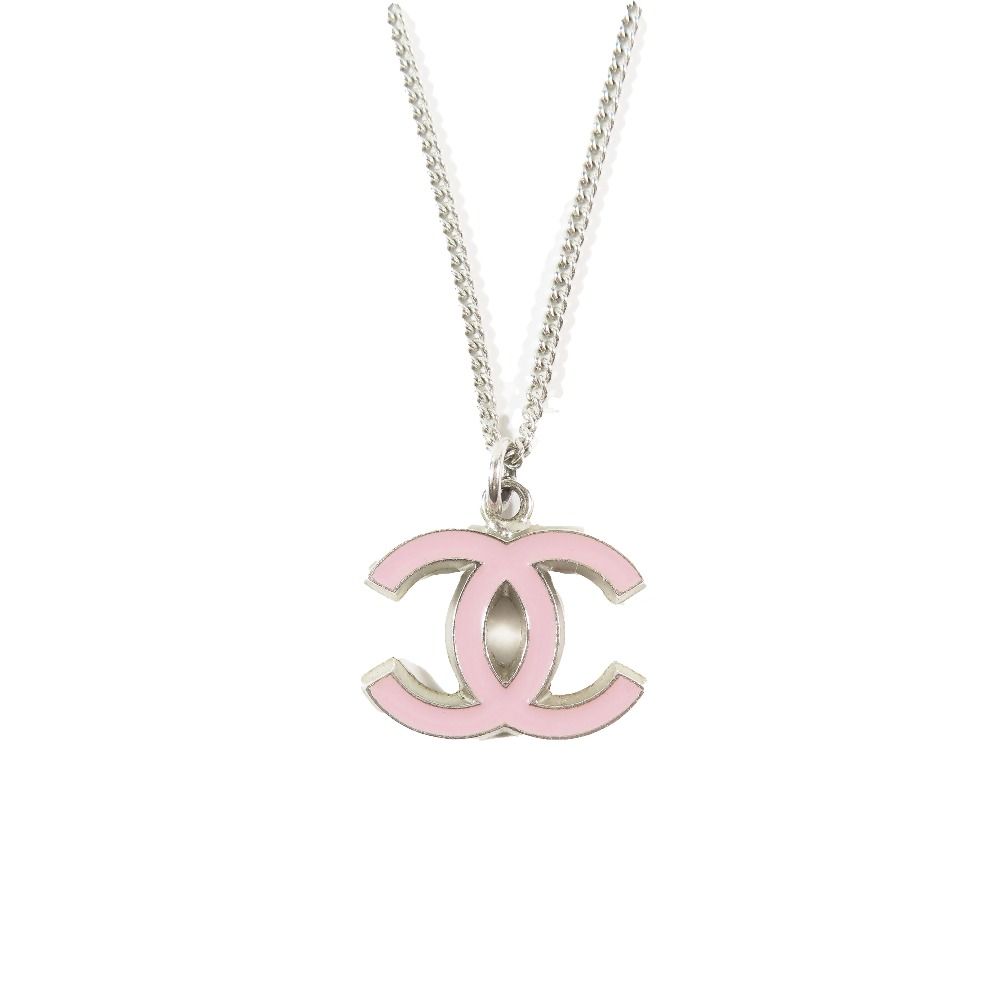 Chanel CC Logo Necklace Anine Silver Pink LadySecond