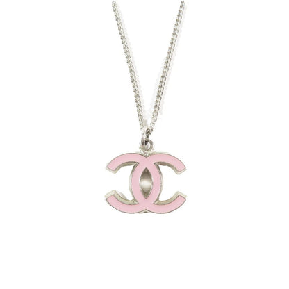Chanel CC Logo Necklace Anine Silver Pink LadySecond