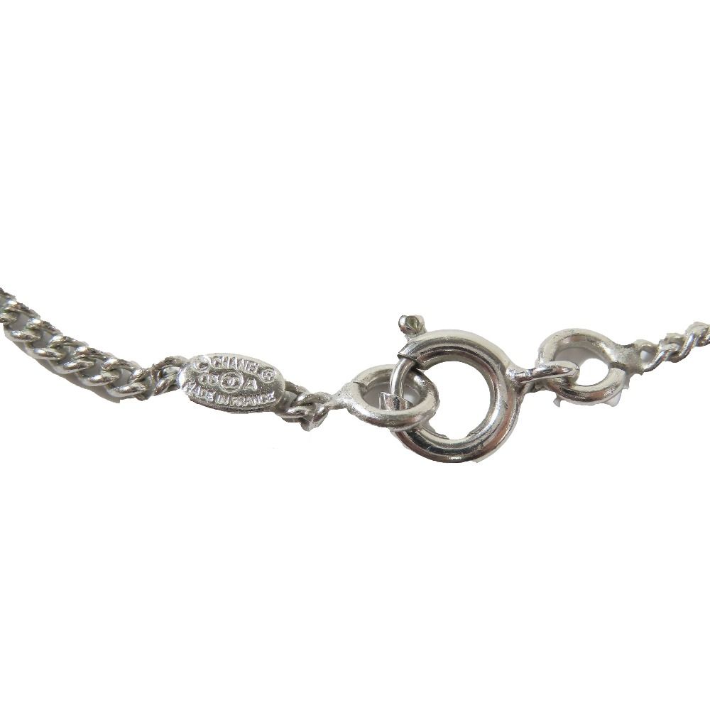 Chanel CC Logo Necklace Anine Silver Pink LadySecond — view 3