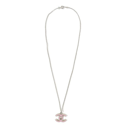 Chanel CC Logo Necklace Anine Silver Pink LadySecond — view 2