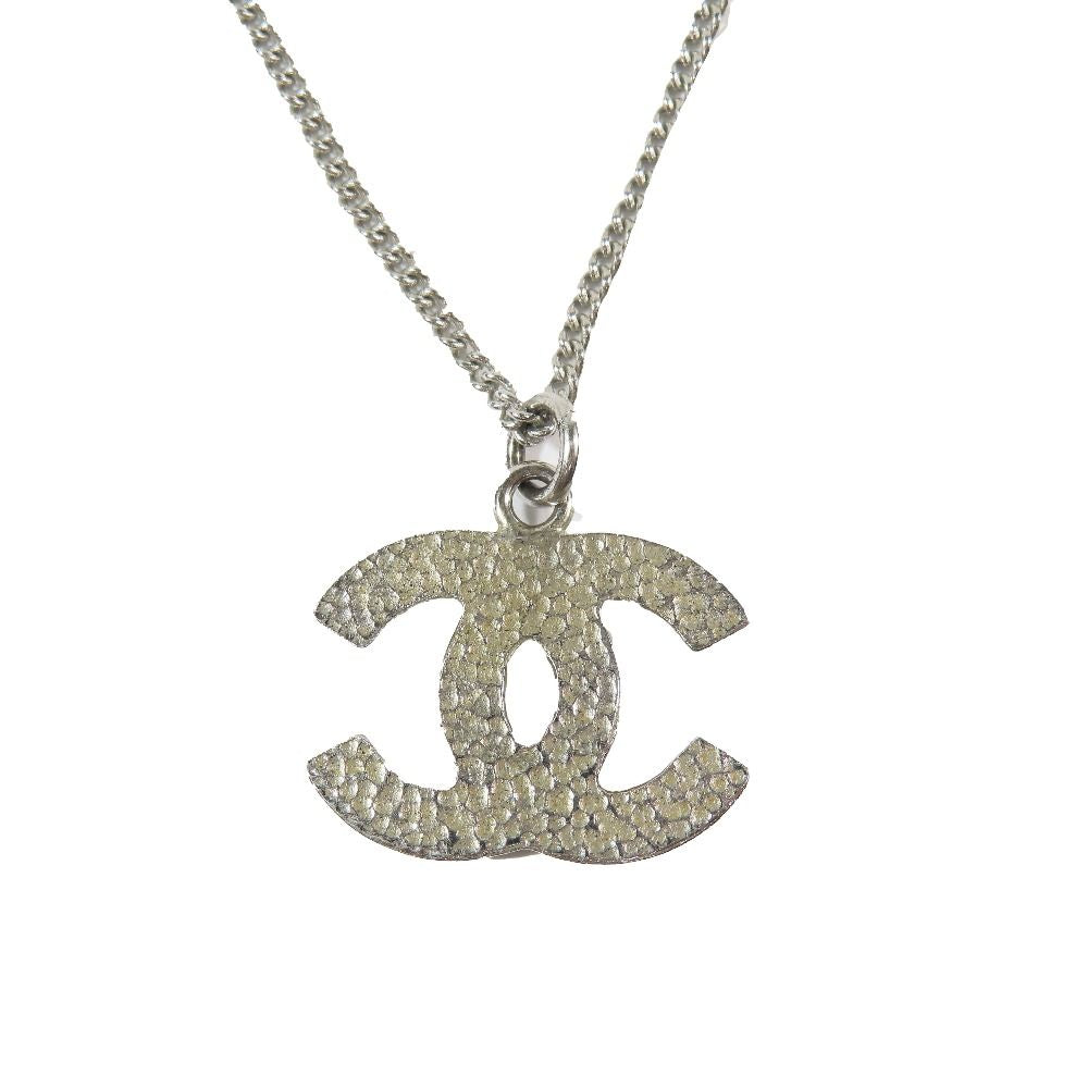 Chanel CC Logo Necklace Anine Silver Pink LadySecond — view 4