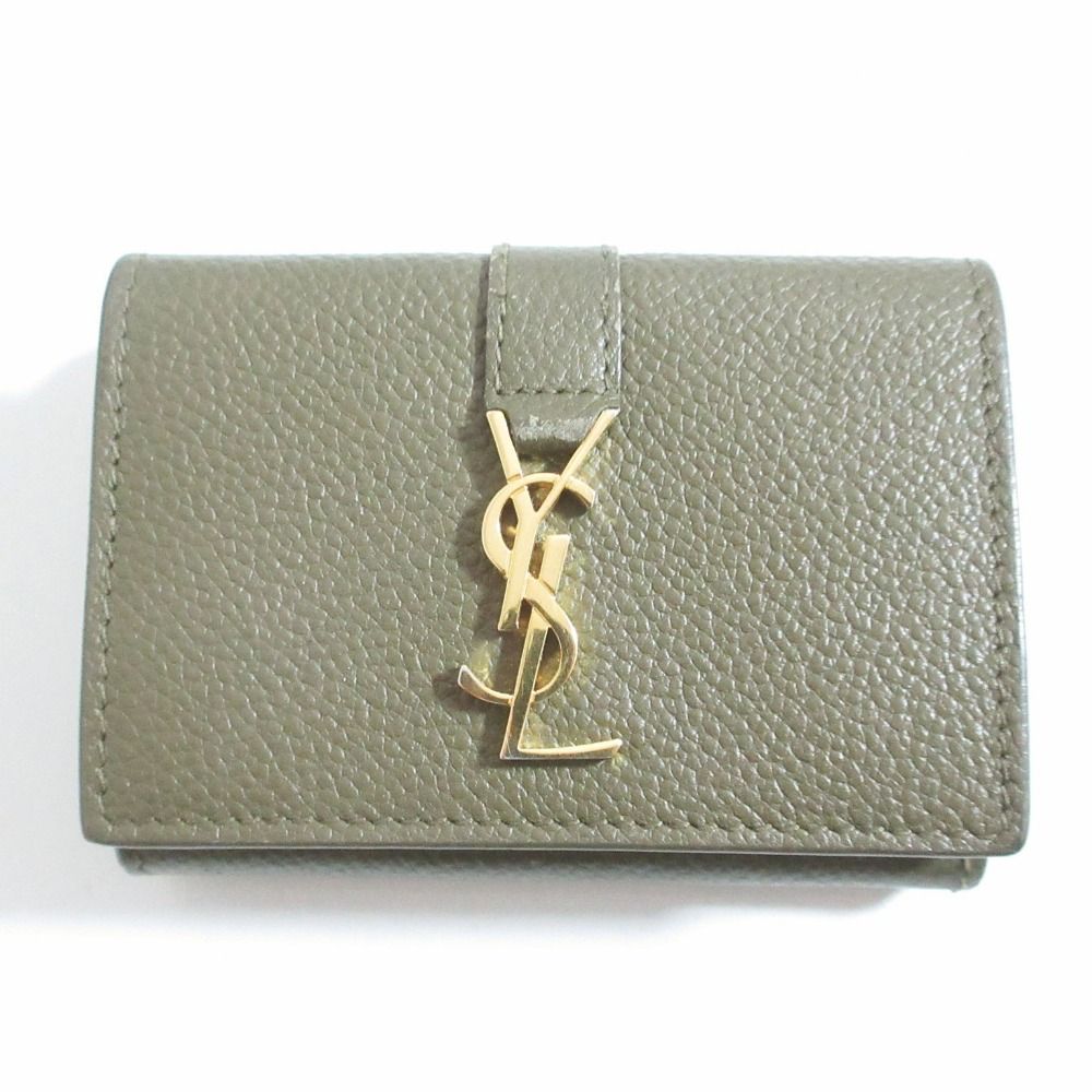 Saint Laurent Paris YSL Khaki LadySecond Wallet