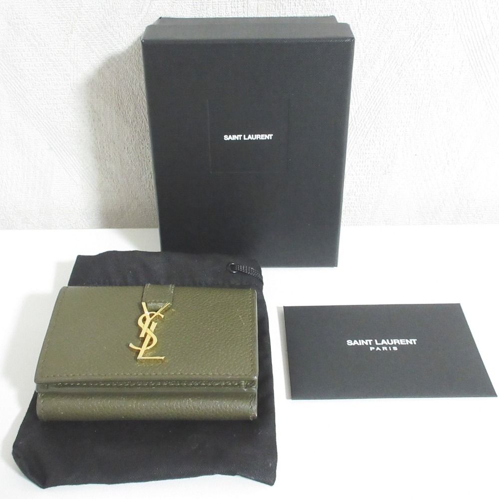 Saint Laurent Paris YSL Khaki LadySecond Wallet — view 9