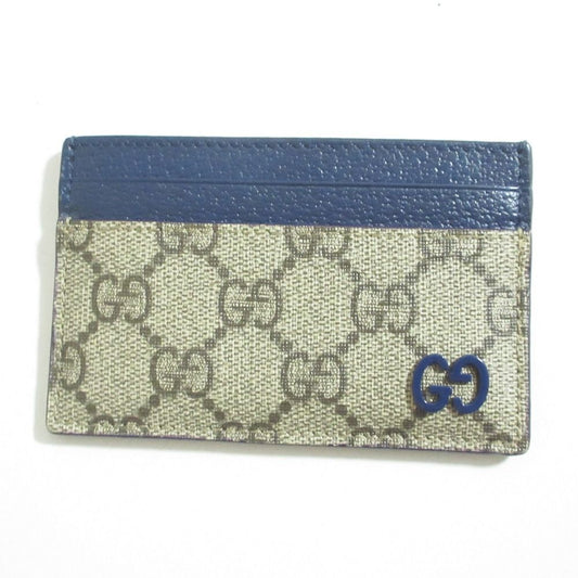 Gucci GG Spuri Card Case Beige Navy LadySecond