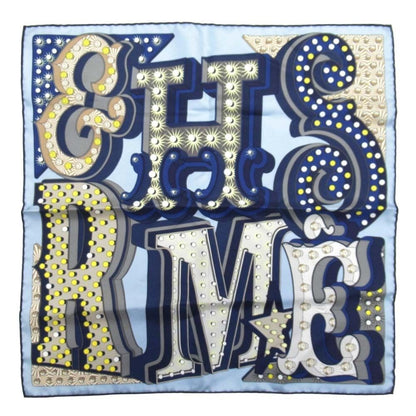 Hermes Carre 45 Scarf Electrique Silk Tsule Pocket Square Navy LadySecond