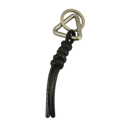 Bottega Veneta Bo Key Holder Tree Ring Leather Logo Black Silver