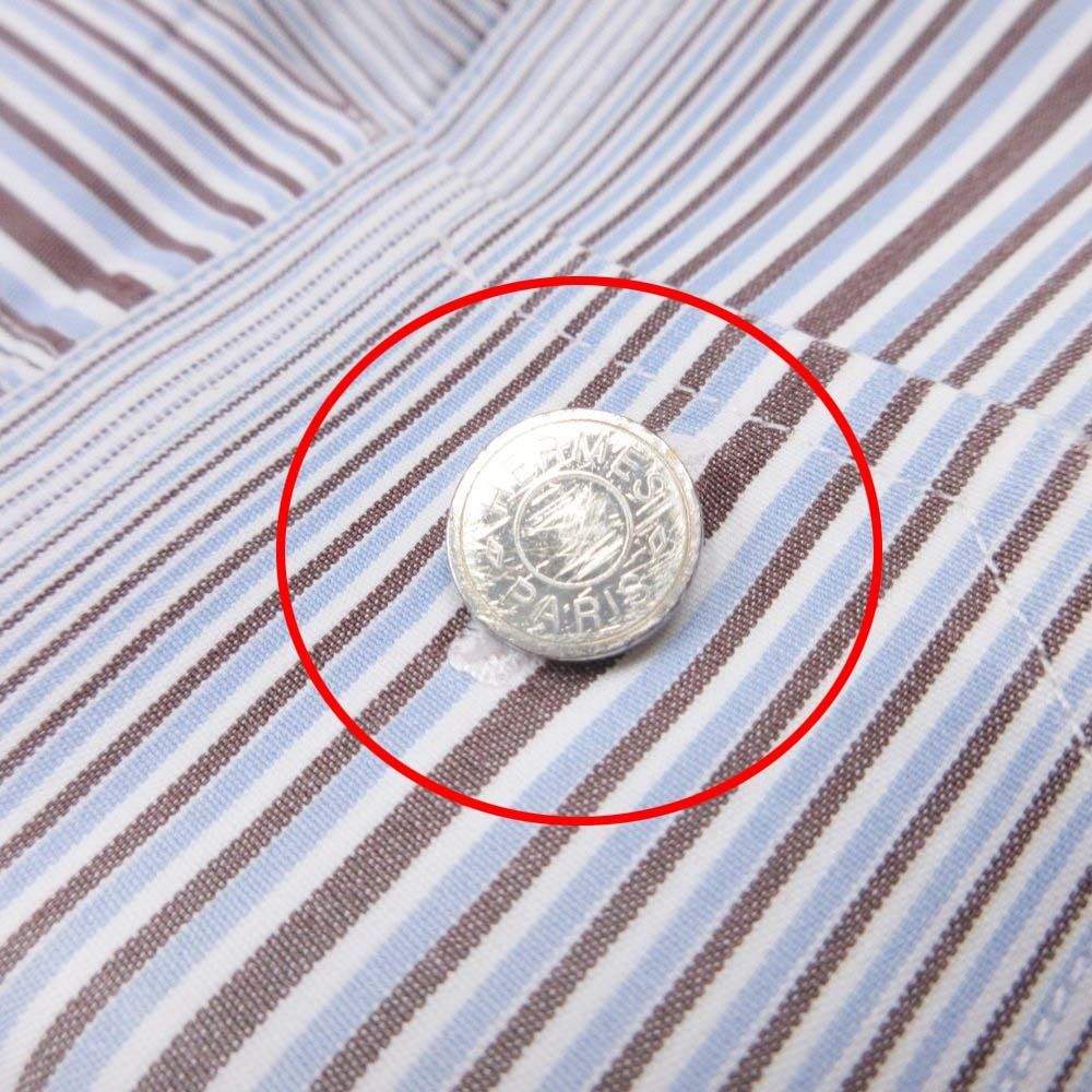 Hermes Era button Top Cotton 40 15 3 4 Blue Second — view 8
