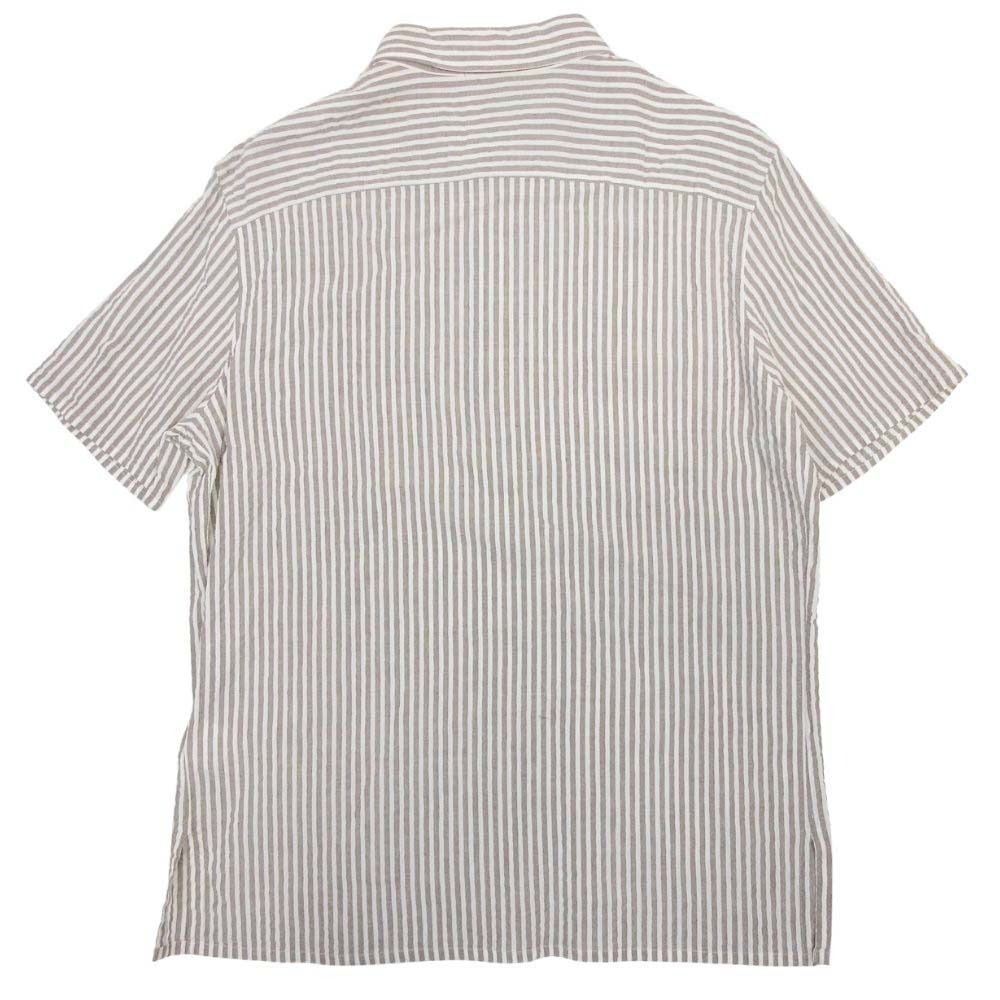 Hermes Era Linen Shirt Top Short Sleeve Leo Button 42 16.5 Gray Second — view 2