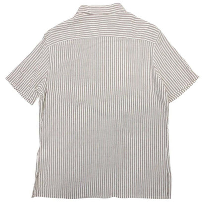 Hermes Era Linen Shirt Top Short Sleeve Leo Button 42 16.5 Gray Second — view 2