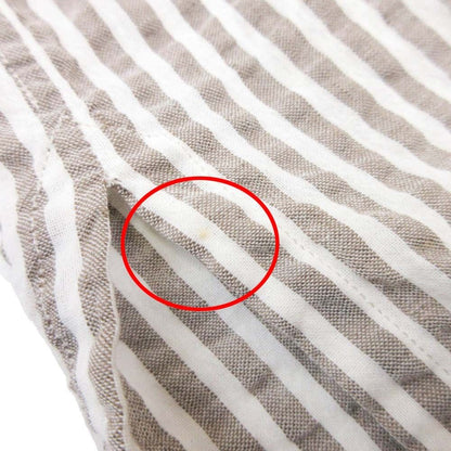 Hermes Era Linen Shirt Top Short Sleeve Leo Button 42 16.5 Gray Second — view 7