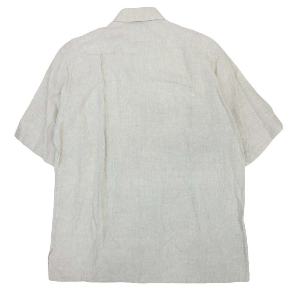 Hermes Era Linen Logo Shirt Top Short Sleeve 42 16.5 Gray Second — view 2