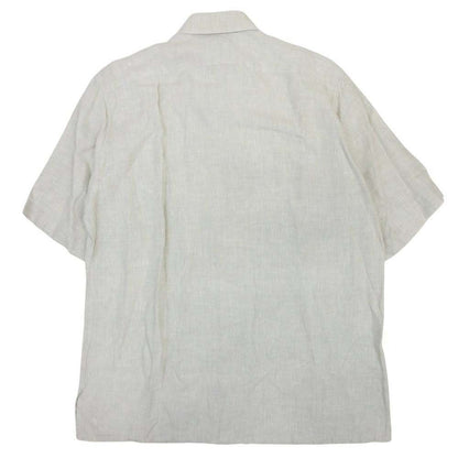 Hermes Era Linen Logo Shirt Top Short Sleeve 42 16.5 Gray Second — view 2