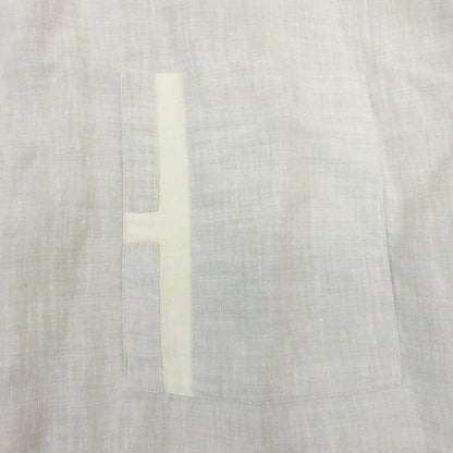 Hermes Era Linen Logo Shirt Top Short Sleeve 42 16.5 Gray Second — view 5