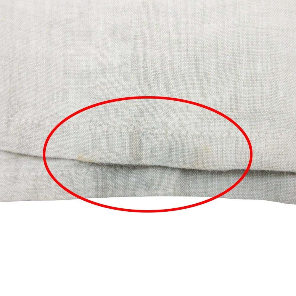 Hermes Era Linen Logo Shirt Top Short Sleeve 42 16.5 Gray Second — view 9