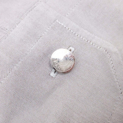 Hermes button Buttondown Jacket Shirt Top Cotton 16.5 42 Gray Second — view 5