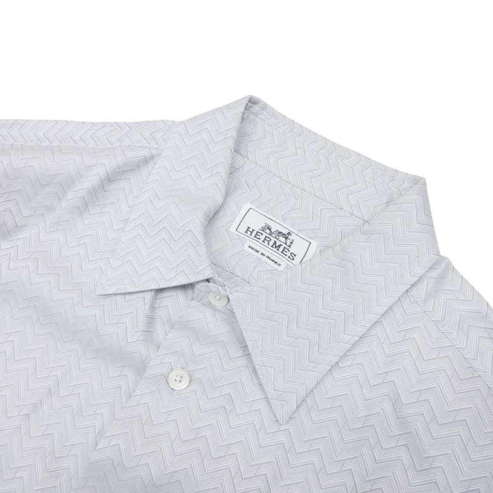 Hermes Pattern Shirt Top Cotton button 16.5 42 Second — view 3