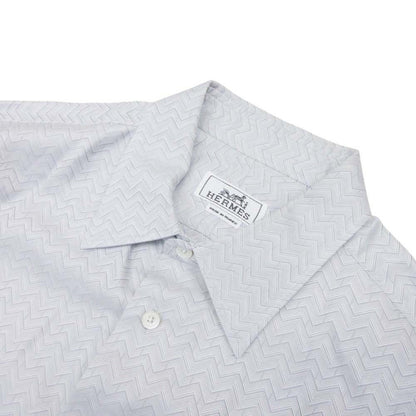 Hermes Pattern Shirt Top Cotton button 16.5 42 Second — view 3