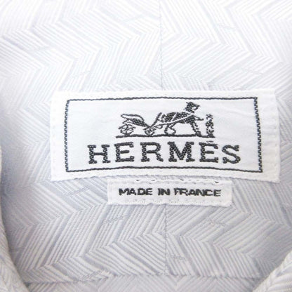 Hermes Pattern Shirt Top Cotton button 16.5 42 Second — view 6