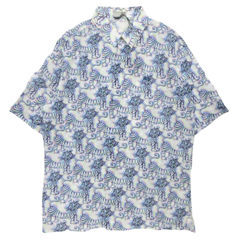 Dior Kenny Scharf Dio Tiger Shirt Top Short Sleeve All Over Pattern